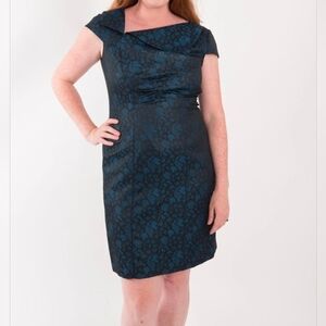 Tahari Arthur S. Levine Green Sheath Dress